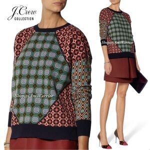 J.Crew Collection cashmere multi-tile paneled pullover sweater *shop@iamwarrior